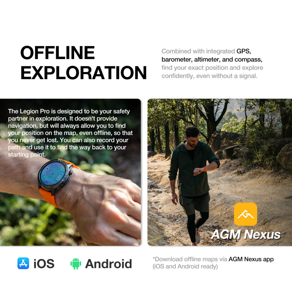Long battery life smartwatch with GPS and Bluetooth calling