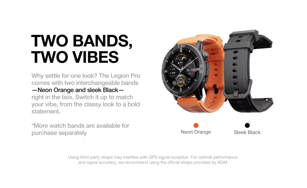 Affordable Bluetooth calling smartwatch with black and orange bands